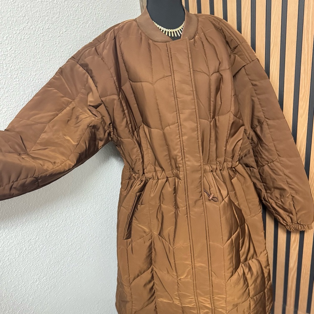 Amazon Essentials Brown Quilted Puffer Jacket NWT - image 4